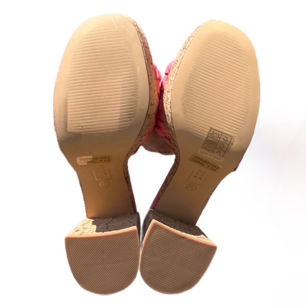 New ShuShop Coral Chunky Heels with Braided Strap and Cork Platform - Picture 5 of 7